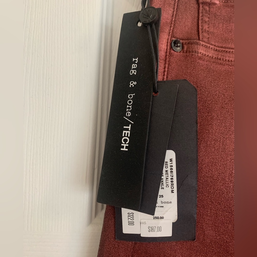 Rag & Bone red coated jean. New with tags.